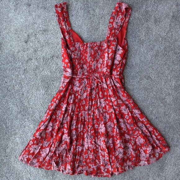 ⭐BAND OF GYPSIES SLEEVELESS SUMMER DRESS in Orange/Reddish Floral, size M⭐ - Picture 4 of 5